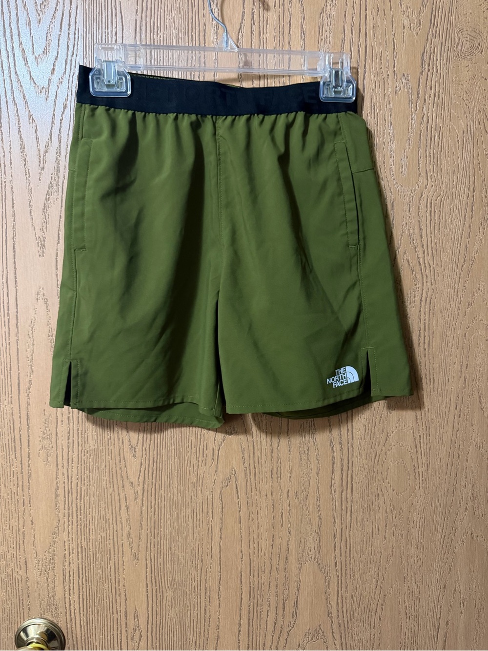 The North Face Olive Green Kids' Active Shorts with Black Waistband